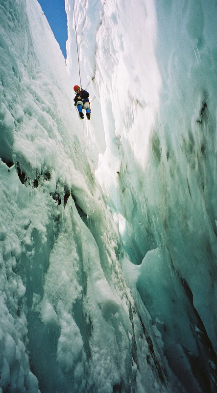 Climber In Crevasse